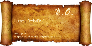Must Orbó névjegykártya